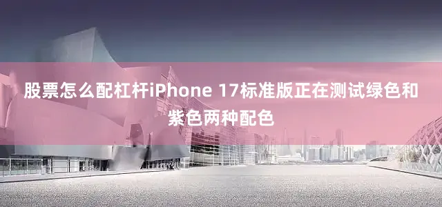股票怎么配杠杆iPhone 17标准版正在测试绿色和紫色两种配色
